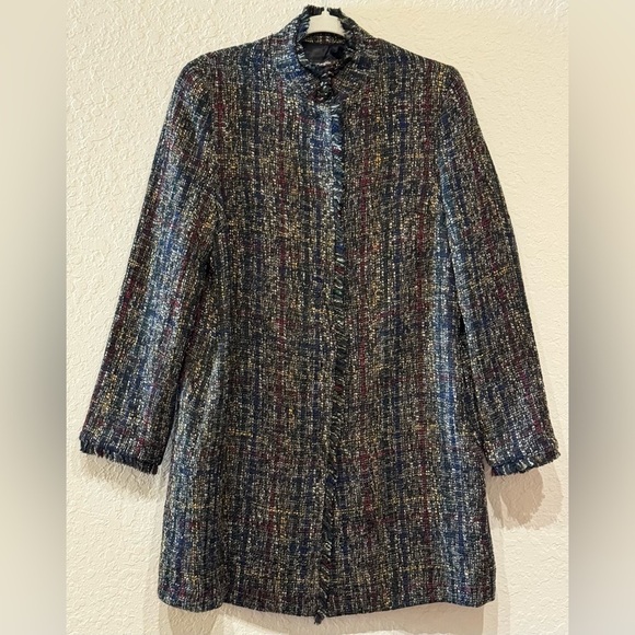 NEW J. McLaughlin Women’s Walden Tweed Coat Size L - Picture 1 of 13